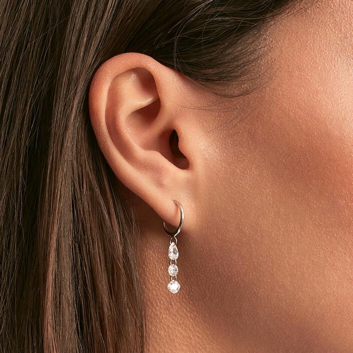 Criollas PETILLE - Cristal / Plateado - Pendientes  | Agatha