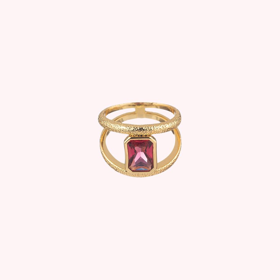 Anillo ancho CLEOPATR - Rosa / Oro - Anillos  | Agatha