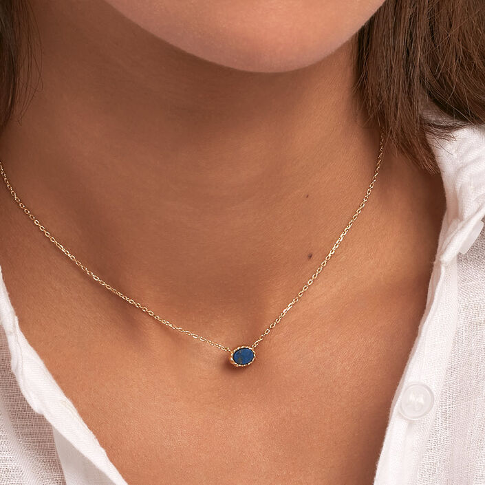 Collar corto ATMA - Lapis/ azul - Collares  | Agatha