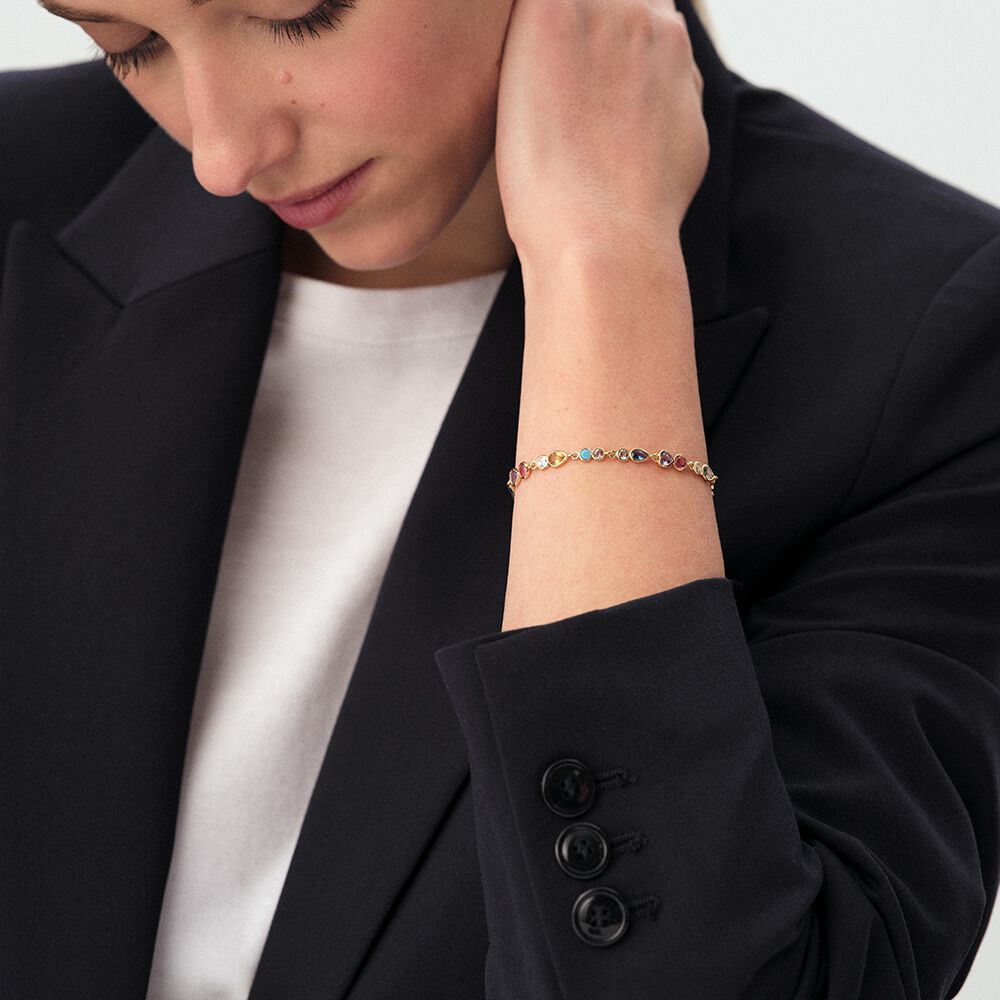 Pulsera de cadena CANDY - Multicolor / Oro - Pulsera de cadena  | Agatha