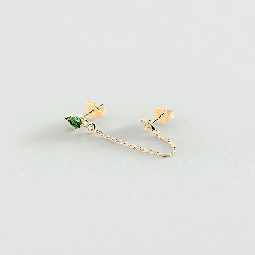 Piercing mini ASTRAL - Verde / Dorado - Piercings  | Agatha