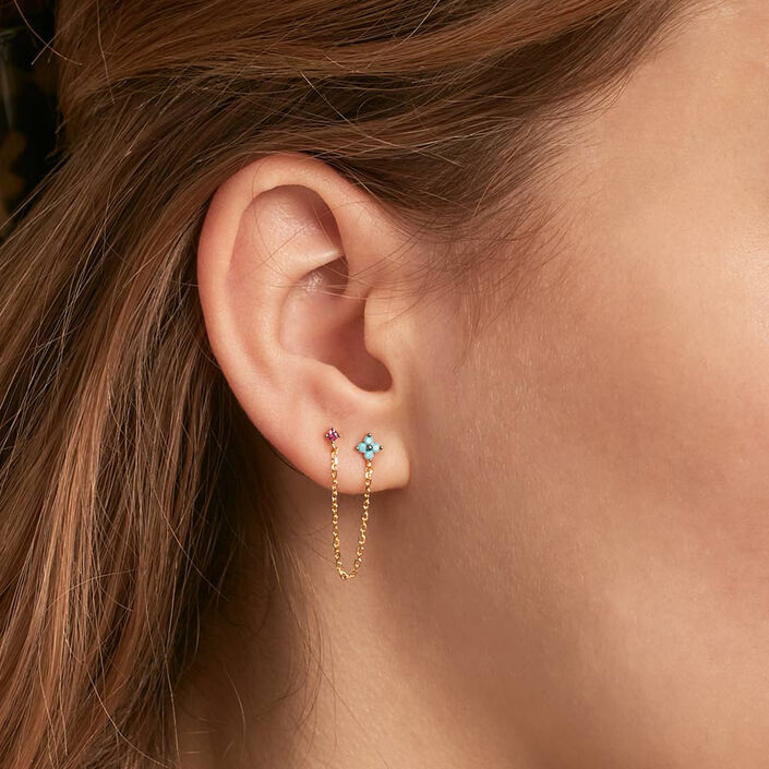 Piercing mini MIX& MATCH - Turquesa / Oro - Piercings  | Agatha