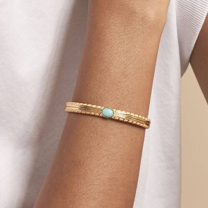 Pulsera rígida ARLEQUIN - Naranja / Oro - Pulseras  | Agatha