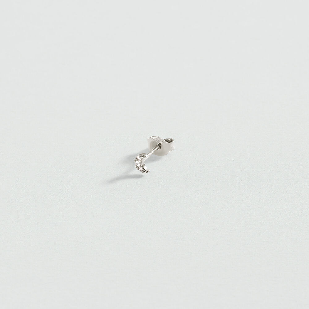 Pendiente corto individual LUNA MIX & MATCH - Cristal / Plateado - Pendientes cortos  | Agatha