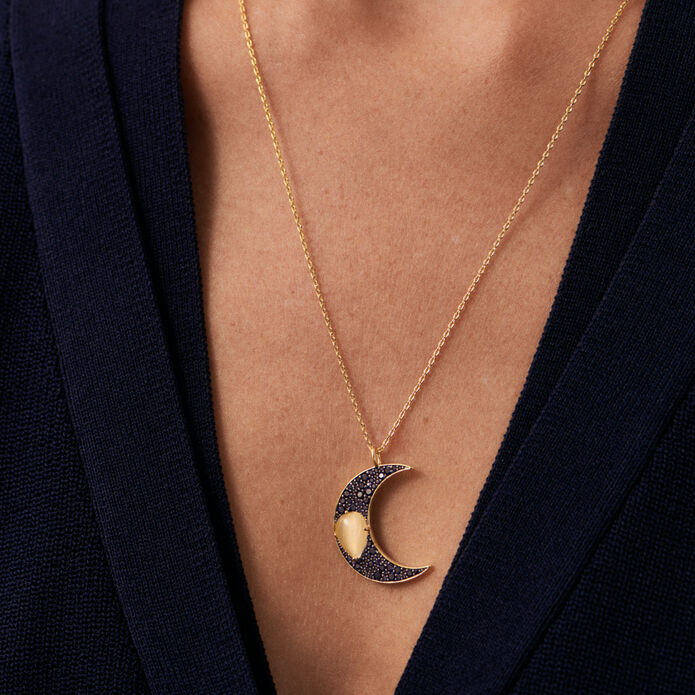 Collar midi CREPUSCULE - Azul / Oro - Collares  | Agatha