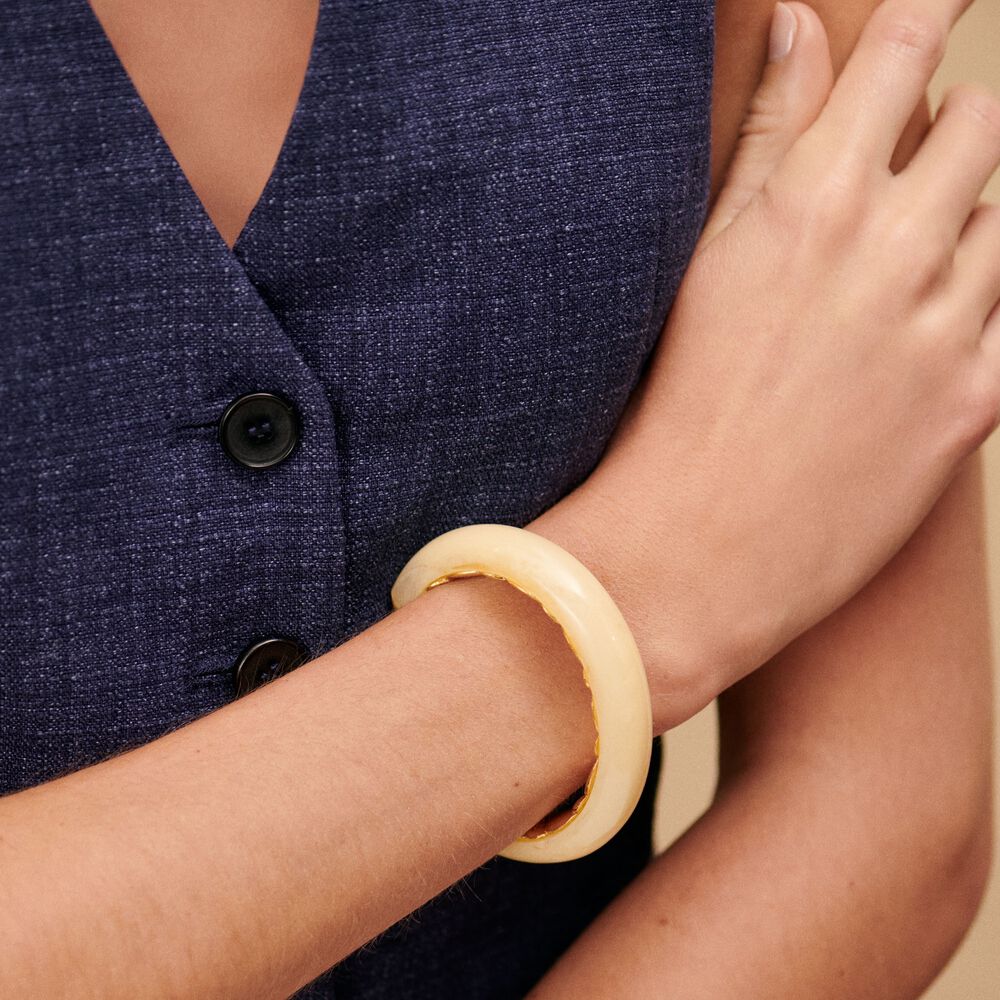 Pulsera rígida TORSADES - Marfil / Oro - Outlet  | Agatha