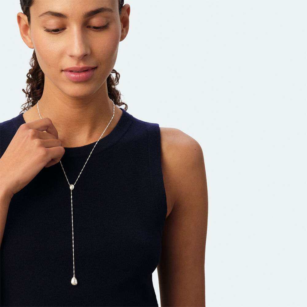 Collar largo CALMA - Plateado - Collares  | Agatha