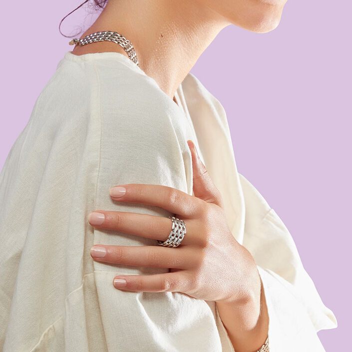 Anillo ancho MINUIT - Plateado - Anillos  | Agatha