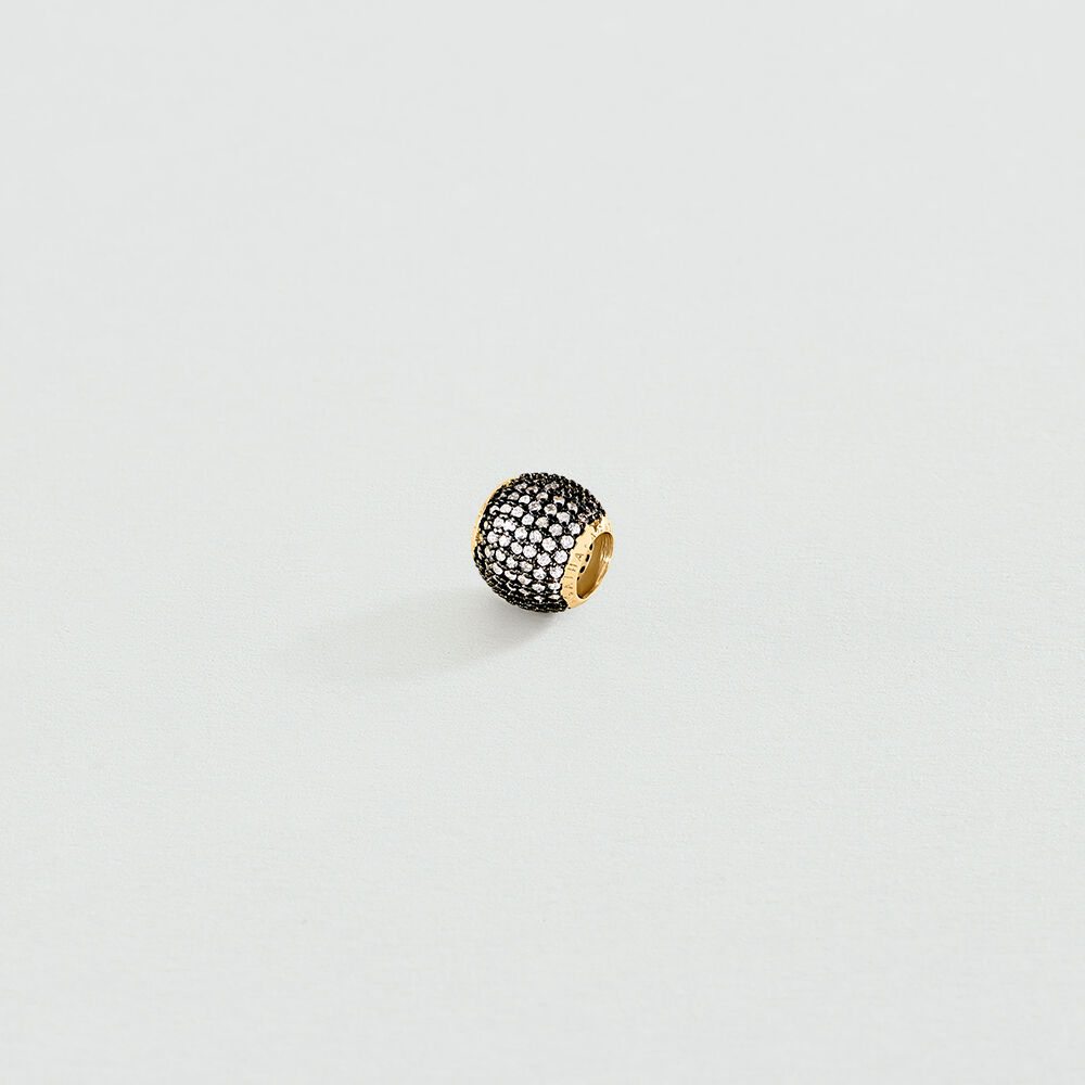 Colgante BOLA PAVÉ - Oro / Gris - Sin piedra  | Agatha