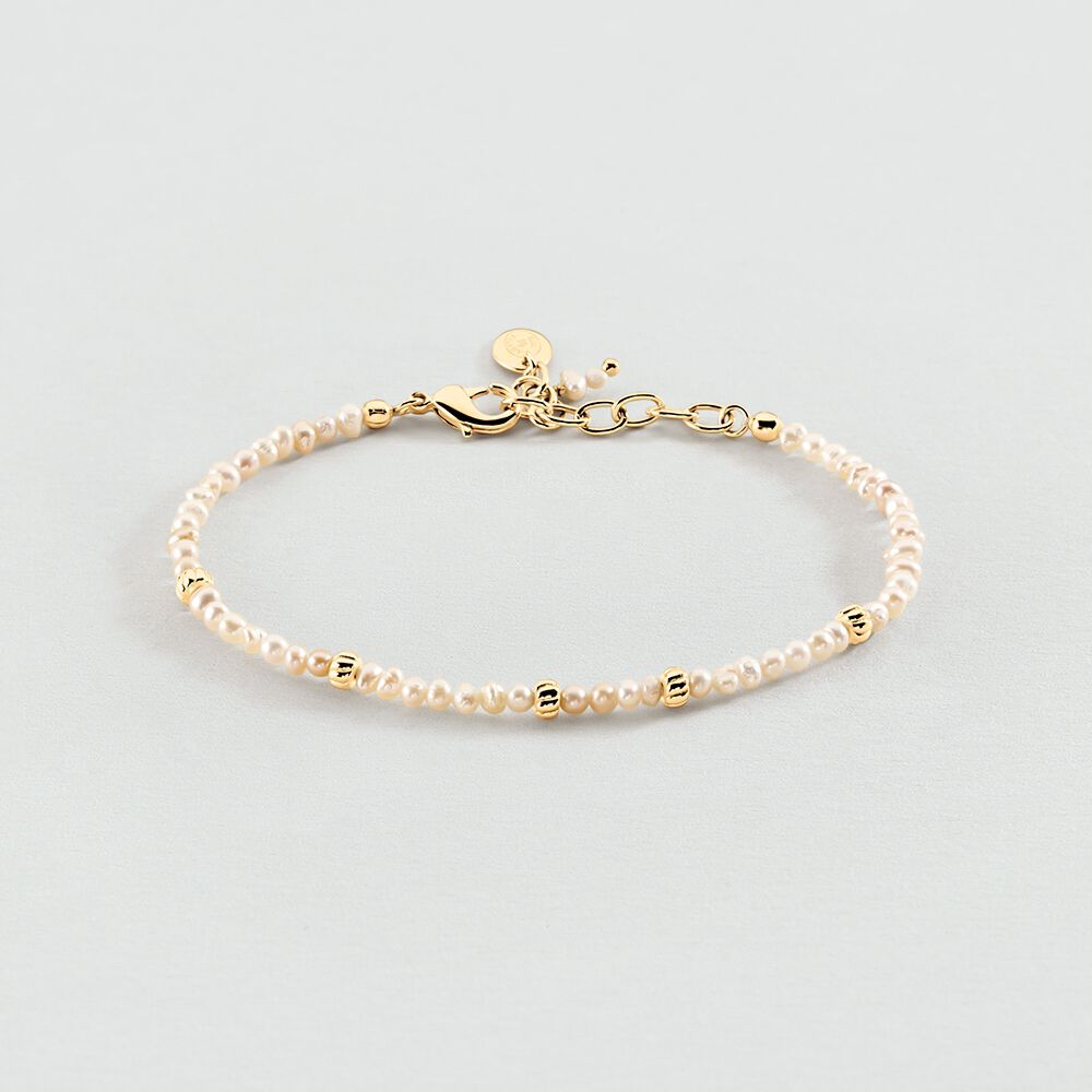 Pulsera de cadena DIONE - Perla / Oro - Pulsera de cadena  | Agatha