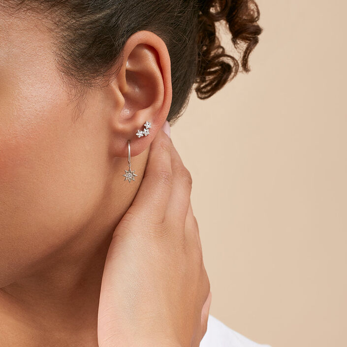 Piercing criolla MIX & MATCH - Cristal / Plateado - Piercings  | Agatha