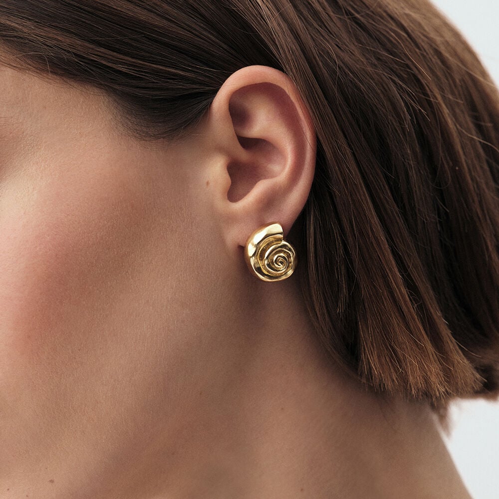 Pendientes cortos TIARE - Dorado - Pendientes cortos  | Agatha