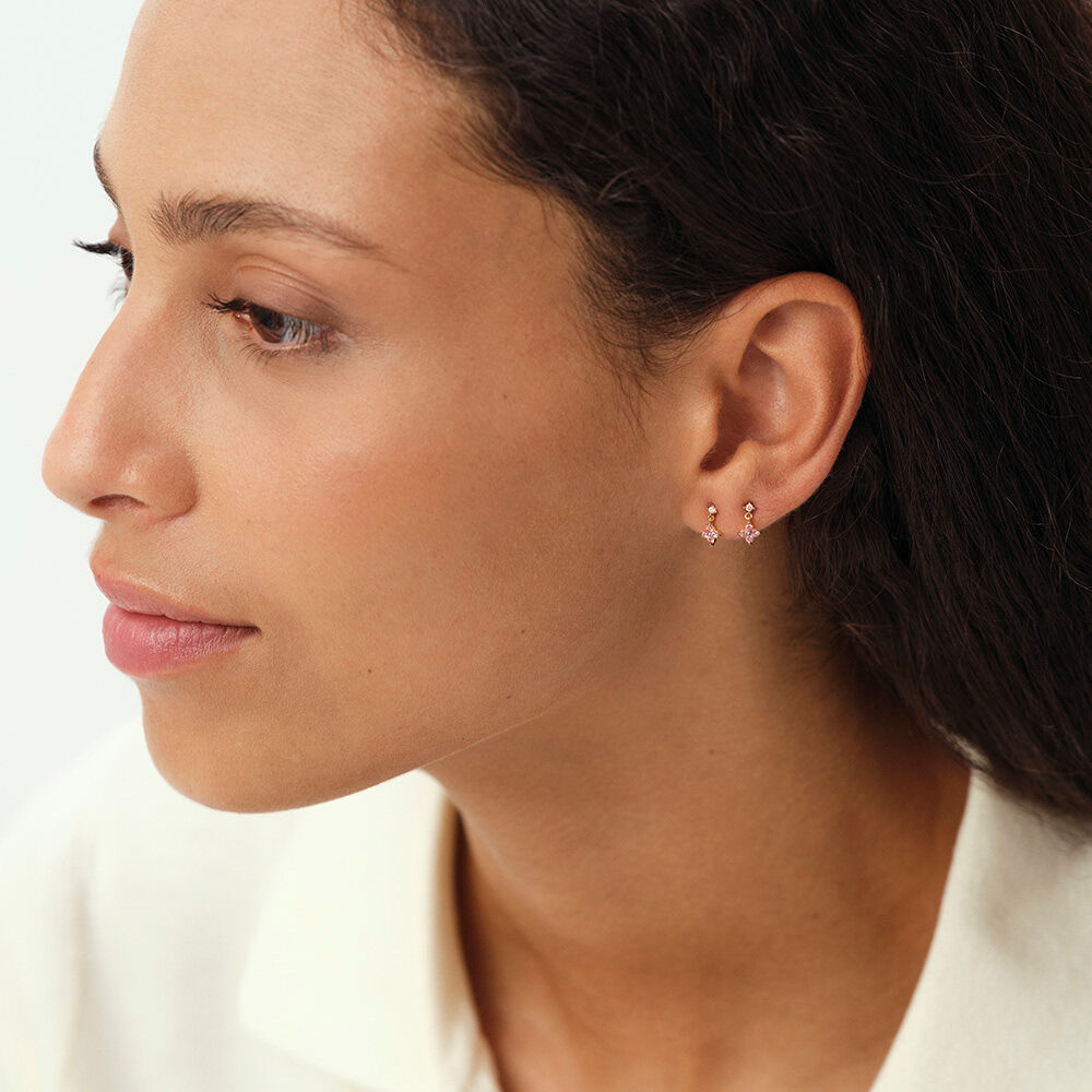 Pendientes cortos BELOVED - Rosa / Oro - Pendientes cortos  | Agatha