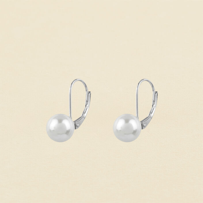 Pendientes largos PERLAS - Perla / Oro - Pendientes  | Agatha