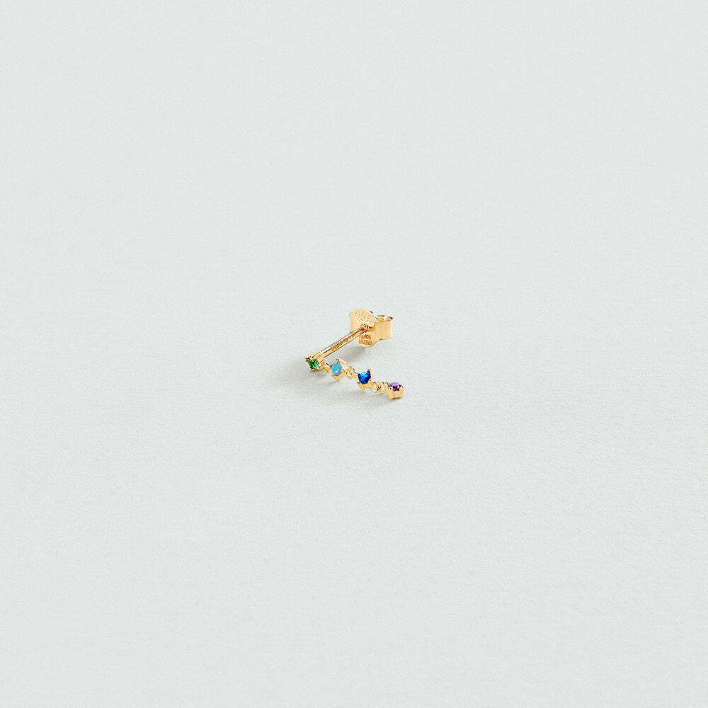 Pendiente corto individual MIX & MATCH - Azul / Oro - Pendientes  | Agatha