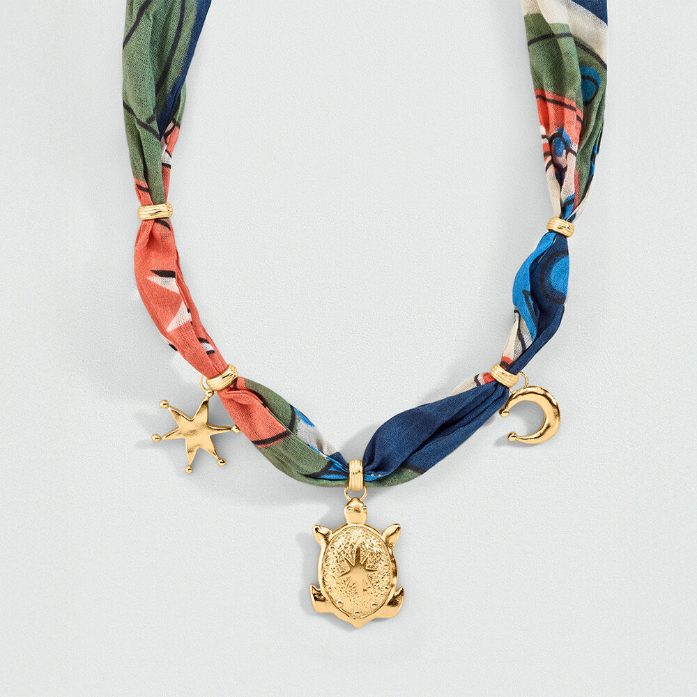 Collar corto FOULARD TORTUGA PANGEA - Dorado / Multicolor - Collar corto  | Agatha