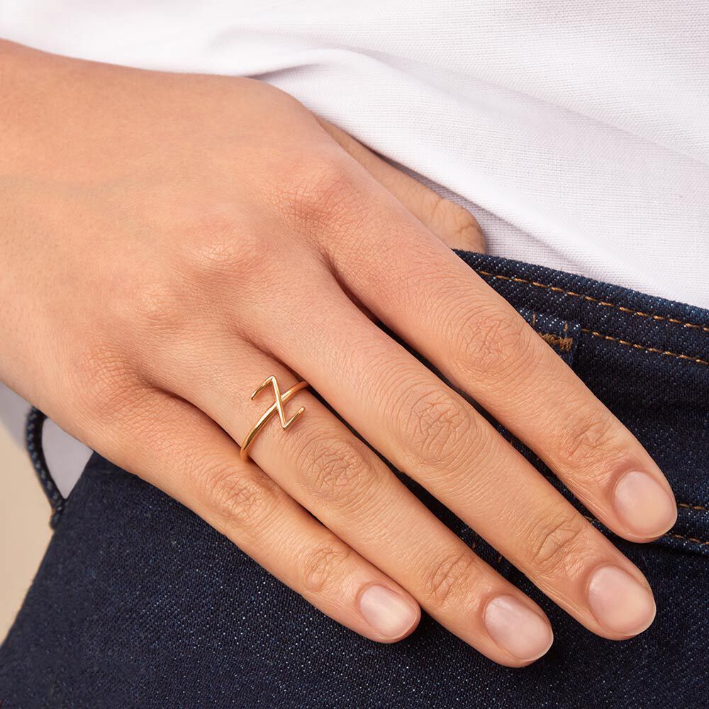Anillo fino LETTRE Z - Dorado - Anillos  | Agatha