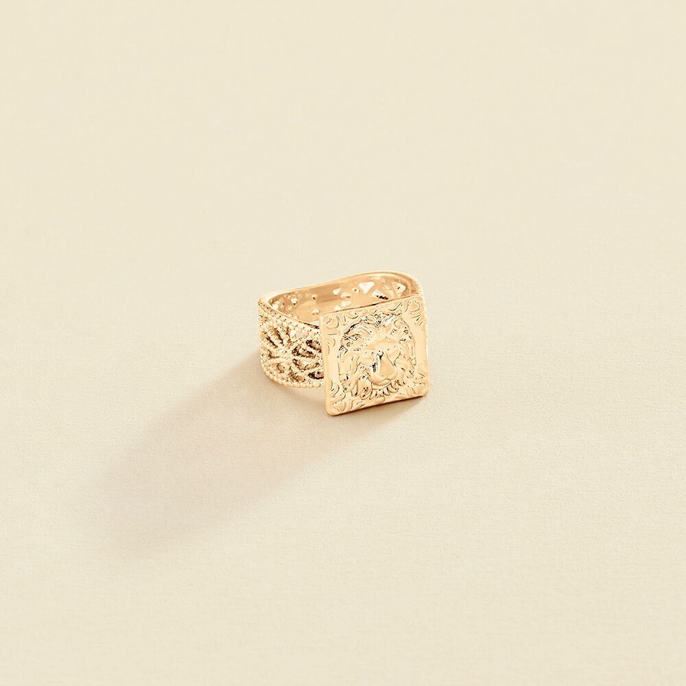 Anillo ancho LION - Dorado - Anillos de fantasía  | Agatha