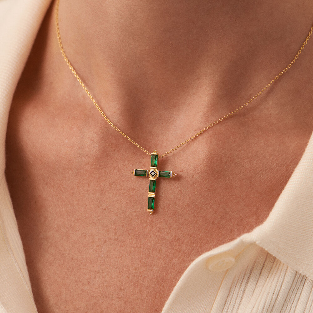 Collar corto DORIS - Verde / Dorado - Collares  | Agatha