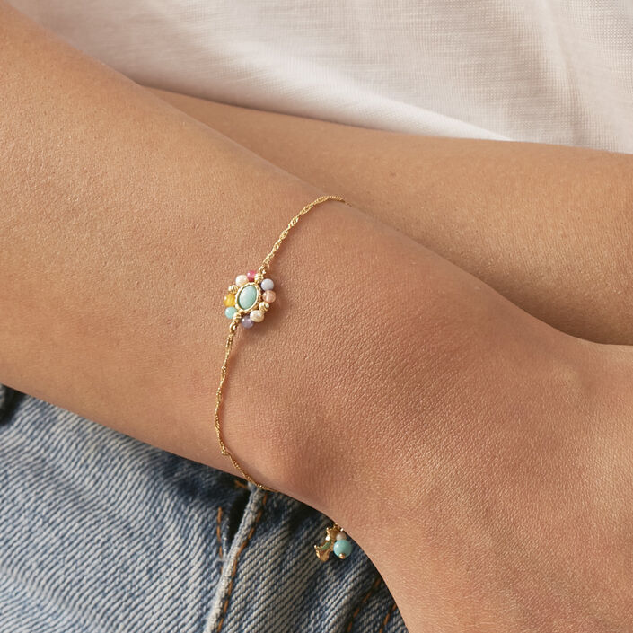 Pulsera de cadena ARLEQUIN - Multicolor / Oro - Pulseras  | Agatha