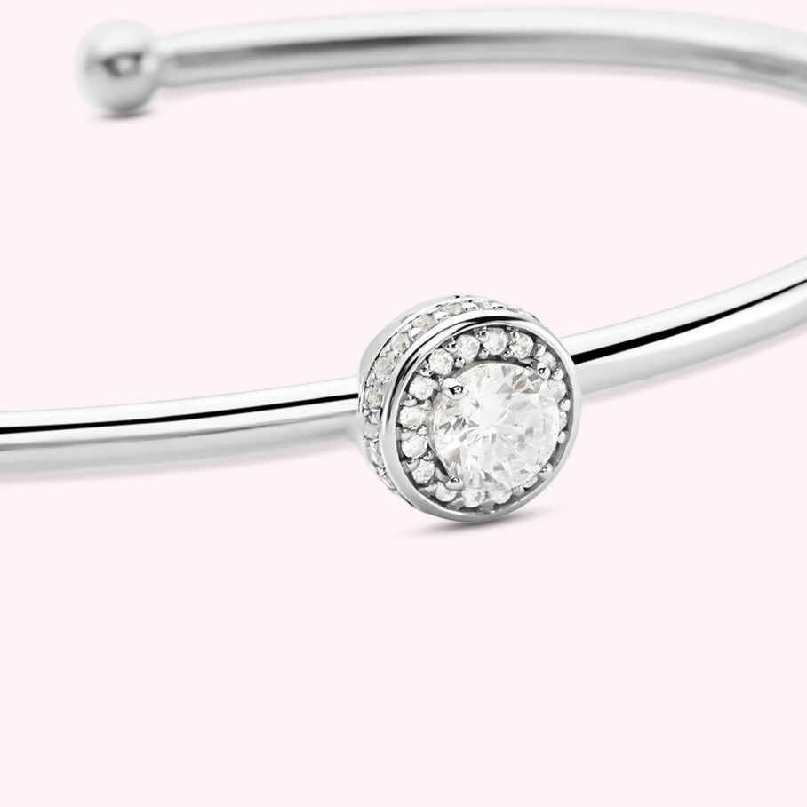 Pulsera rígida IMPERIAL - Cristal / Plateado - Pulseras  | Agatha