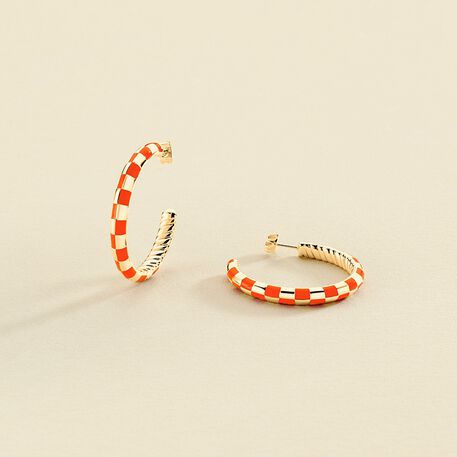 Criollas BRIGITTE - Naranja / Oro - Pendientes  | Agatha