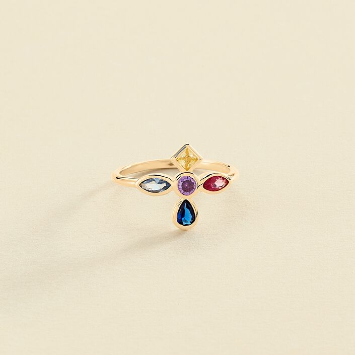 Anillo fino LUCES - Multicolor / Oro - Anillos  | Agatha