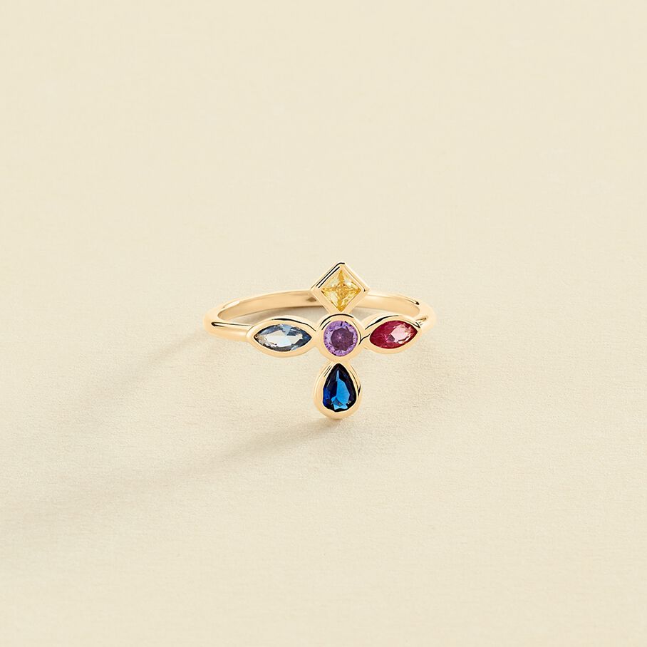 Anillo fino LUCES - Multicolor / Oro - Anillos  | Agatha