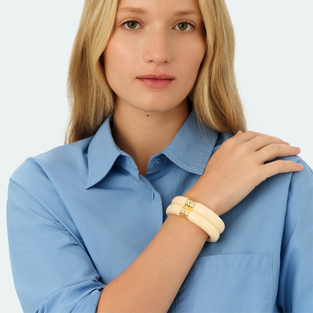 Pulsera esclava ROYAL - Marfil / Oro - Pulsera r&iacute;gida  | Agatha