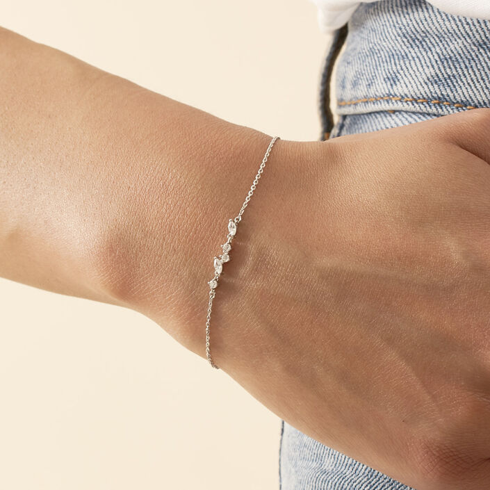 Pulsera de cadena PLEIADES - Cristal / Plateado - Pulseras  | Agatha