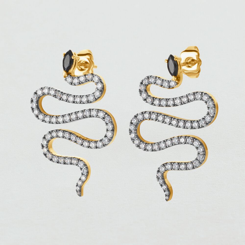 Pendientes largos SNAKY - Cristal / Gris - Pendientes largos  | Agatha