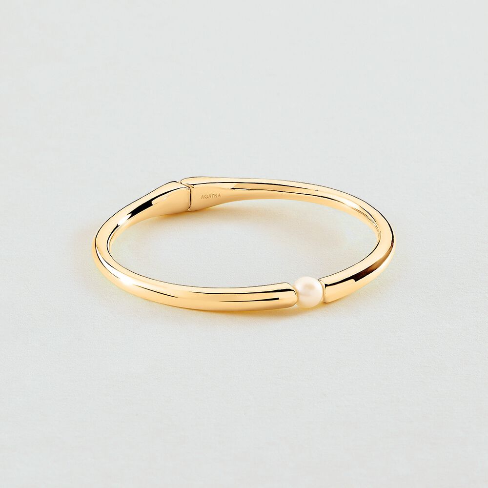 Pulsera rígida MARGAUX - Perla / Oro - Pulsera rígida  | Agatha