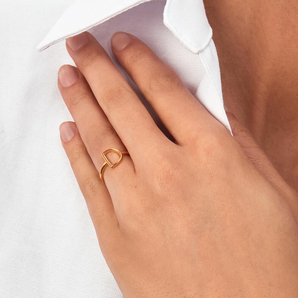 Anillo fino LETTRE D - Dorado - Anillos  | Agatha