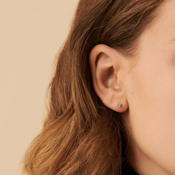 Pendientes cortos SOL - Cristal / Plateado - Pendientes  | Agatha