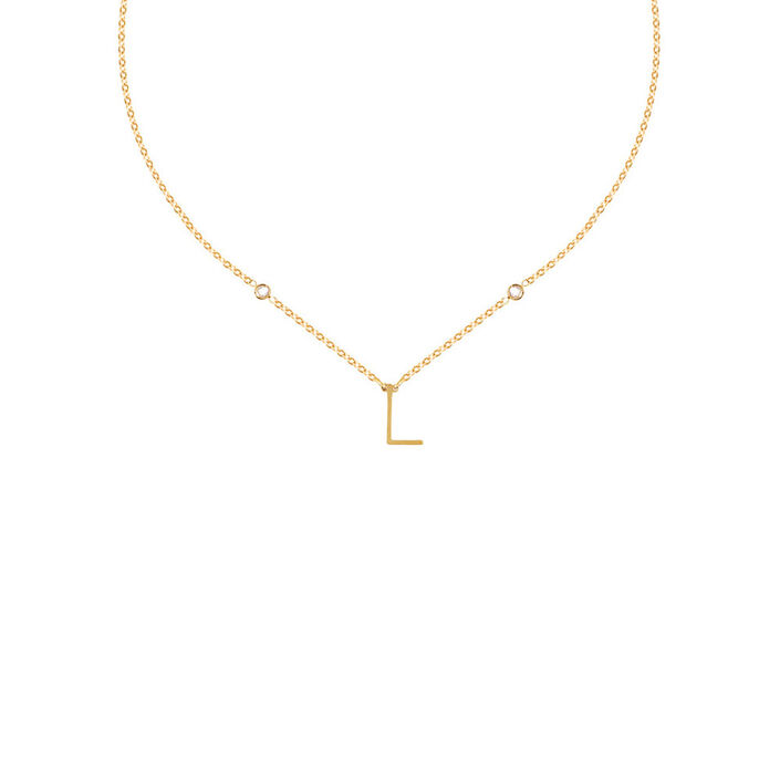 Collar corto LETTRE L - Cristal / Dorado - Collares  | Agatha