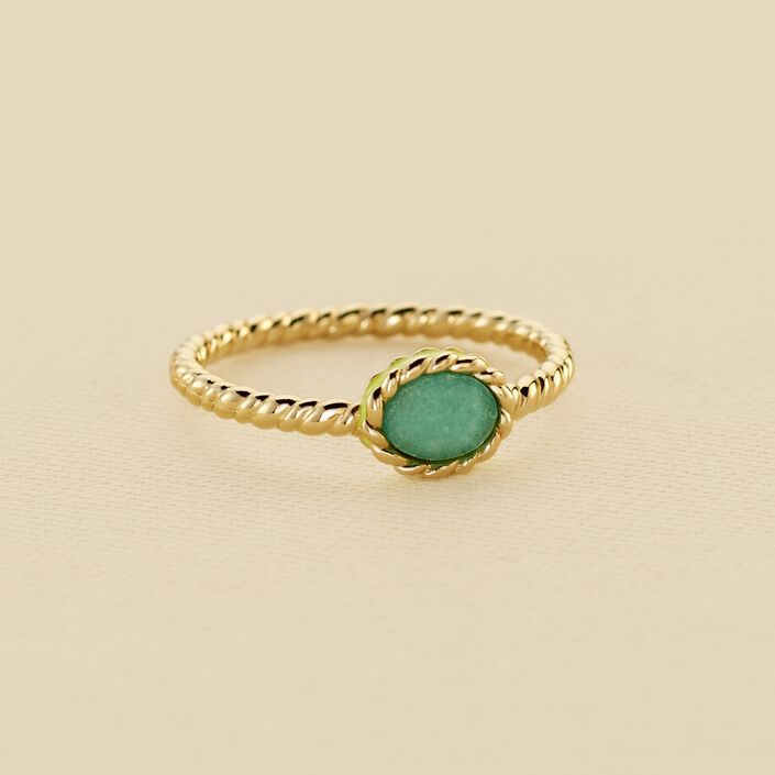 Anillo fino ATMA - Amazonite/ amarillo - Anillos  | Agatha