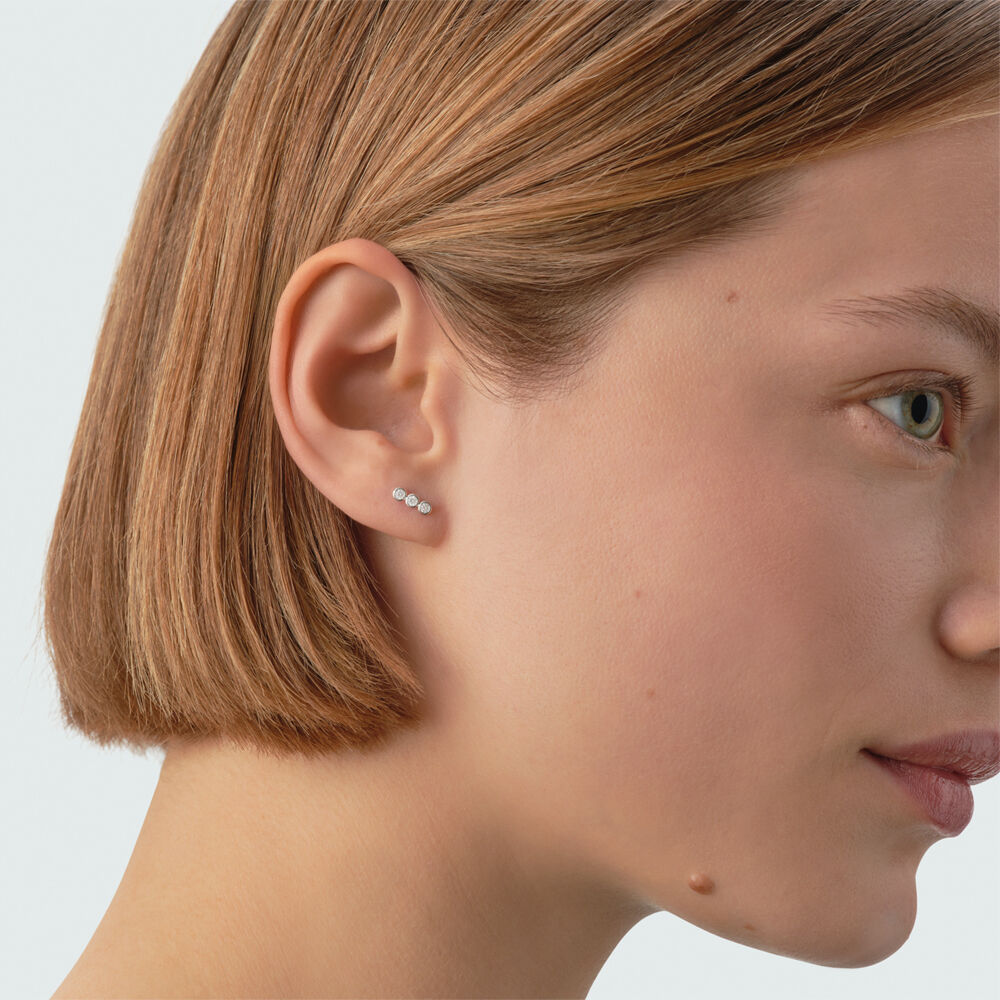 Pendientes cortos OD&Eacute;ON - Cristal / Plateado - Pendientes cortos  | Agatha