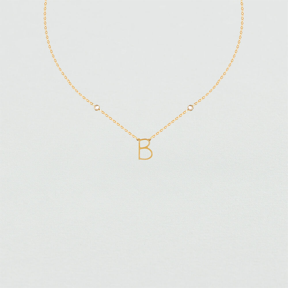 Collar corto LETTRE B - Cristal / Dorado - Collar corto  | Agatha