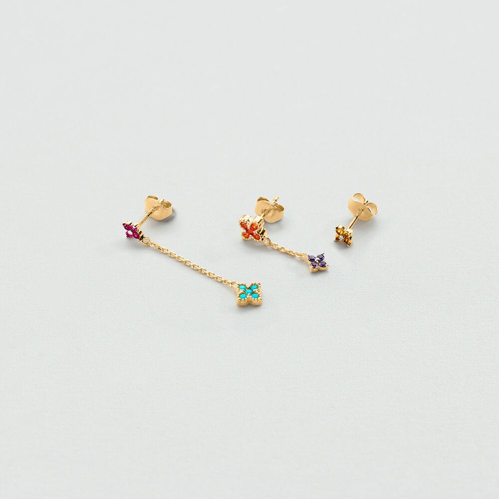 Pendientes cortos BELOVED MIX & MATCH - Multicolor / Oro - Pendientes cortos  | Agatha
