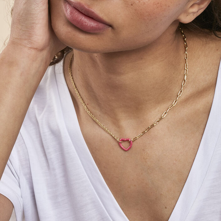 Collar corto SESHA - Rosa / Oro - Collares  | Agatha