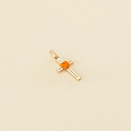 Colgante CRUZCOR - Naranja / Oro - Joyas  | Agatha