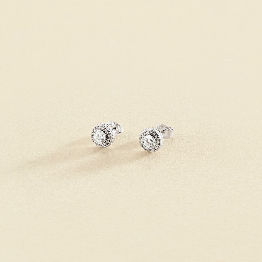 Pendientes cortos IMPERIAL - Cristal / Plateado - Pendientes  | Agatha