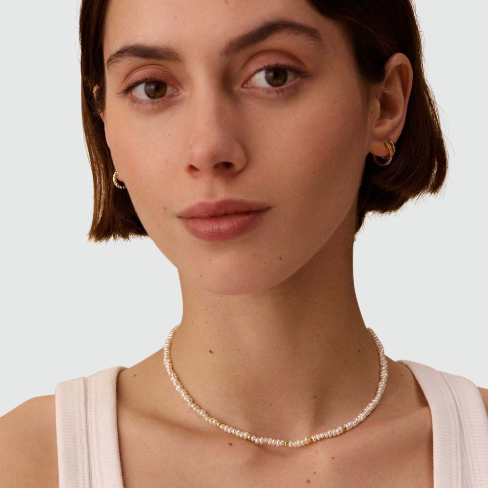 Collar corto DIONE - Perla / Oro - Collar corto  | Agatha
