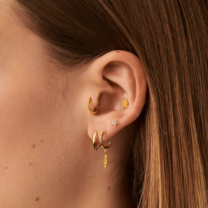Piercing mini FLOR6 - Cristal / Dorado - Piercings  | Agatha
