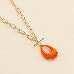 Collar largo BRIGITTE - Naranja / Oro - Collares  | Agatha