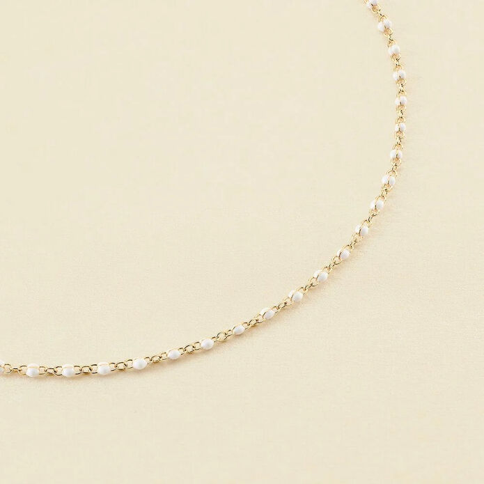 Collar corto SMARTY - Blanco / Oro - Collares  | Agatha