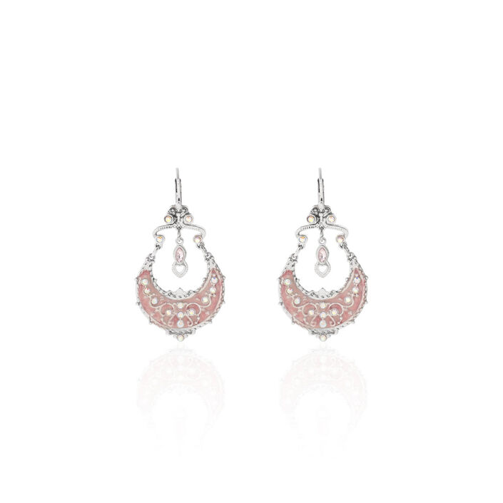 Pendientes largos FILIPA - Rosa / Plata - Pendientes  | Agatha