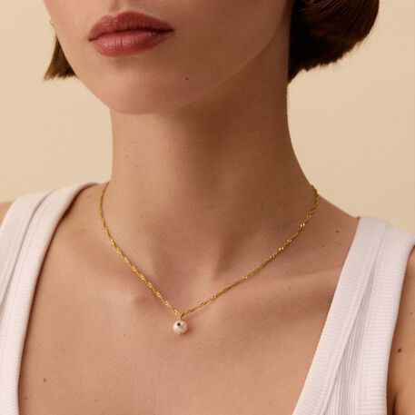 Collar corto DIONE - Perla / Oro - Collares  | Agatha