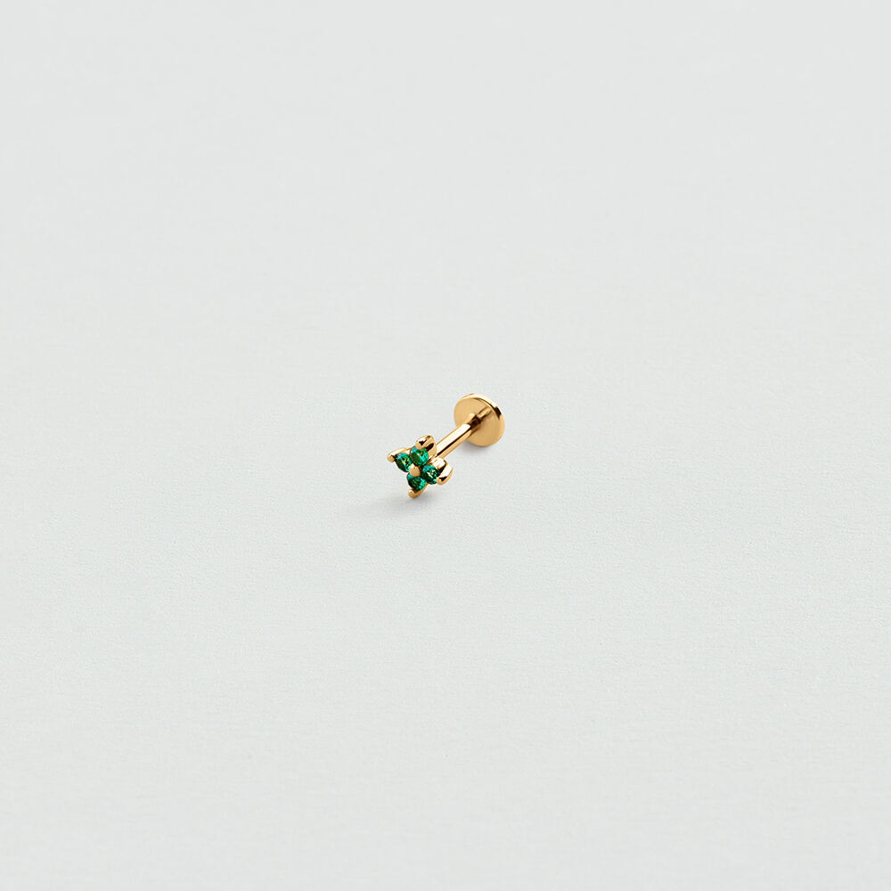 Pendiente corto individual MIX& MATCH - Verde / Dorado - Pendientes  | Agatha