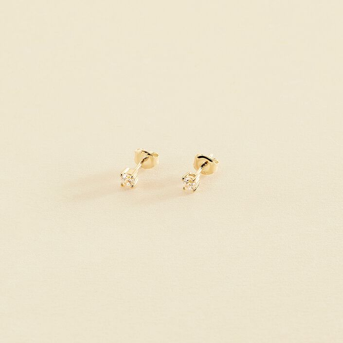 Pendientes cortos SOL - Cristal / Dorado - Pendientes  | Agatha
